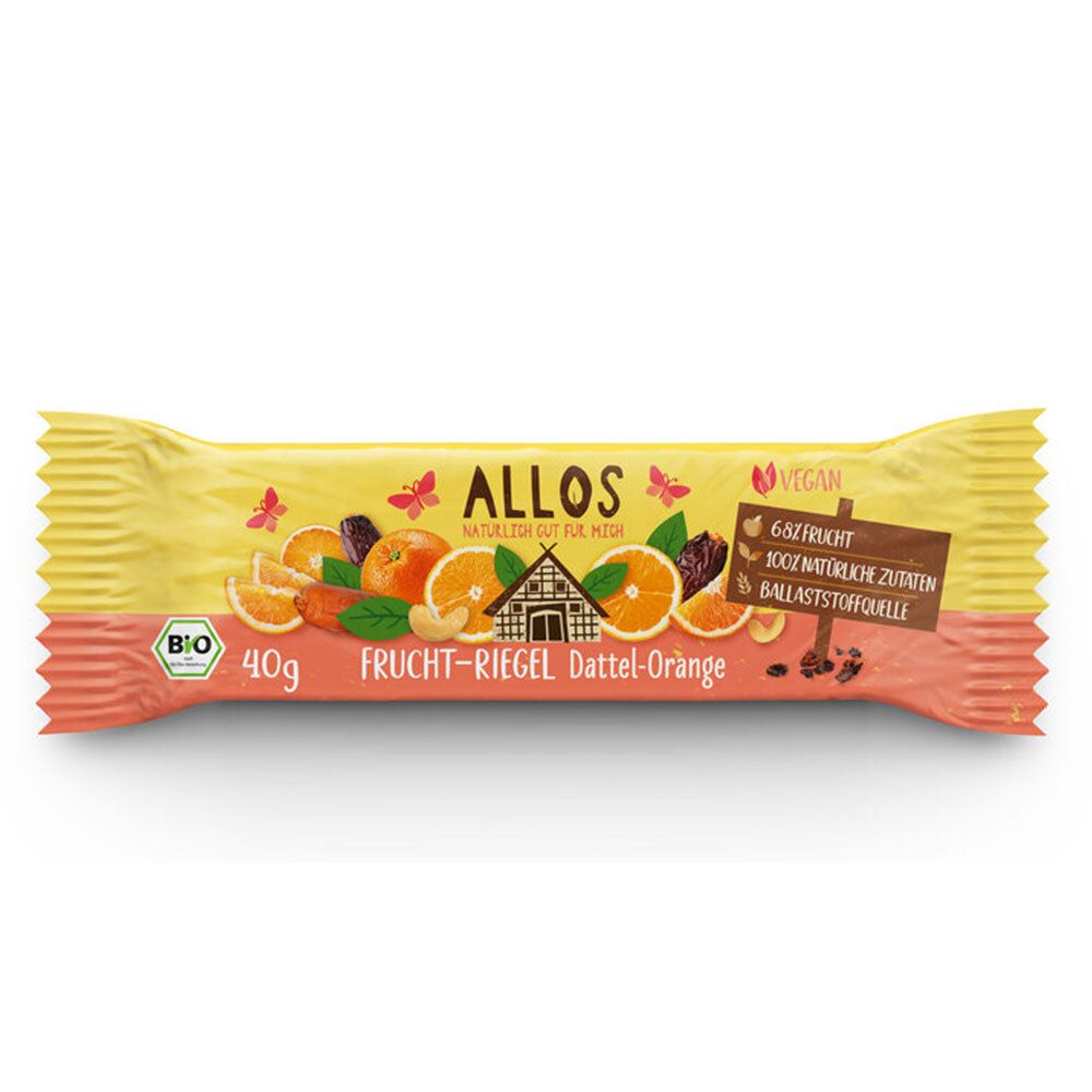 Allos Frucht-Riegel Dattel Orange 40 g Riegel
