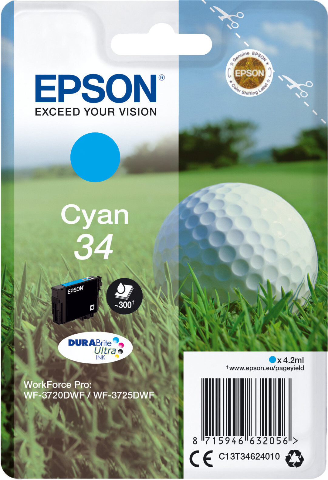 Epson DURABrite Ultra Cyan inktpatroon, 4,2 ml, 1 stuk