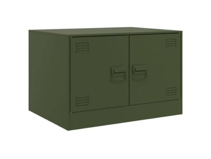 Couchtisch, Olive, 67x50x44cm, Stahl Kaltgewalzter Stahlrahmen, Zeitschriften- und Bücherschrank, 2 Griffe, leicht zu reinigen