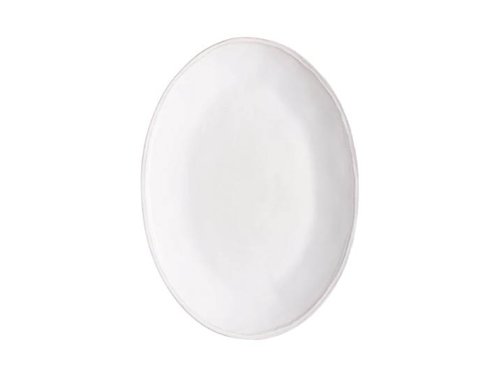 Grosse, handgefertigte Servierplatte „Fontana“ Weiss Costa Nova