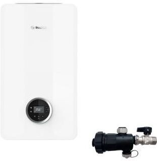 Junkers Bosch Chaudière à Condensation Junkers Bosch Condens 4300i 24/30 C GC4300iW 30 kW Méthane/GPL avec Balayeuse à Boue