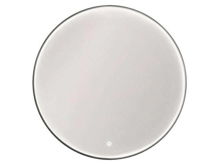 Novel Badezimmerspiegel Nv.021, Schwarz, Silber, Glas, rund, 80x80x5 cm, Goldenes M, feuchtraumgeeignet, beheizbar, Badezimmer, Badezimmerspiegel, Beleuchtete Spiegel