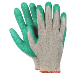 20 Paar Arbeitshandschuhe Montagehandschuhe Baumwolle Latex Größe L-9 grün