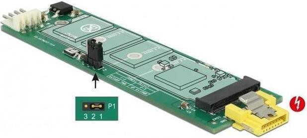 Delock converter SATA-naar-M.2-slot type B met 8-pins stroomaansluiting