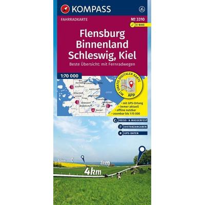 KOMPASS Fahrradkarte 3310 Flensburg Binnenland, Schleswig, Kiel 1:70.000, Sonstige von , KOMPASS Freytag & Berndt, 978-3-99154-537-8