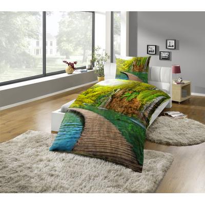 Bettwäsche KINZLER "Bio Baumwoll Renforce Bettwäsche "Steg", bunt, B/L: 135cm x 200cm, 1 Stk., 1 Stk., Renforcé, B/L: 80cm x 80cm, 2 Stk., Renforcé, Obermaterial: 100% Baumwolle, Bettwäsche, Bettwäsche, GOTS zertifiziert