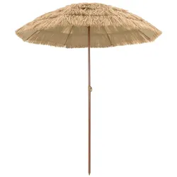 Helloshop26 - Tragbarer verstellbarer Sonnenschirm für Strand und Garten tropisches Design 255 x 255 x 196 cm Natur-Polyester