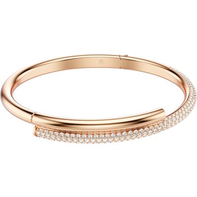 Armreif SWAROVSKI "Schmuck Geschenk Armschmuck Dextera" Gr. M, rosa (roségoldfarben, kristallweiß, kristallweiß), Armbänder, Damen, M, Metall, Armreif, mit Swarovski Kristall