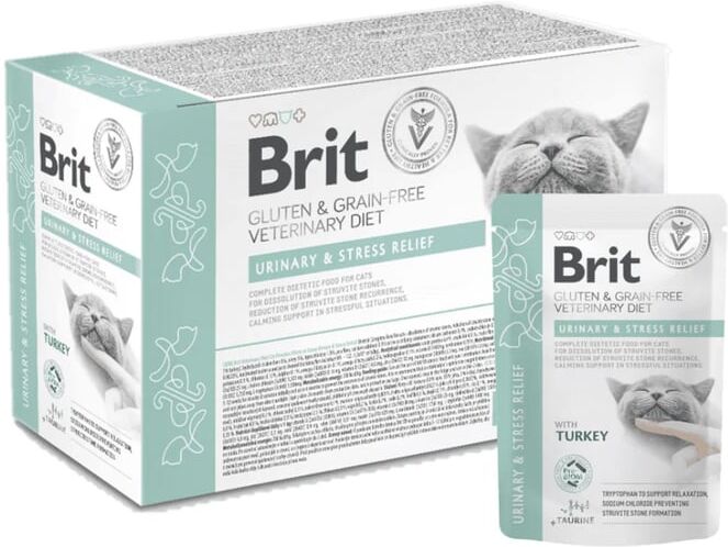 Brit Veterinary Cat Gravy Urinário & Alívio do Estresse 12 uds x 85g