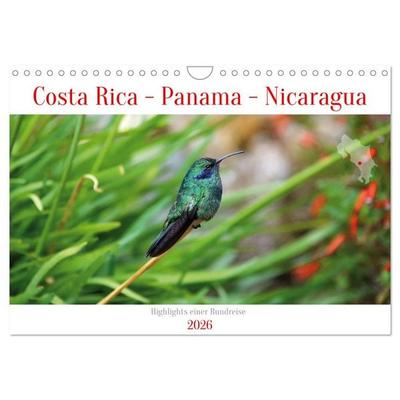 Costa Rica - Panama - Nicaragua (Wandkalender 2026 DIN A4 quer), CALVENDO Monatskalender