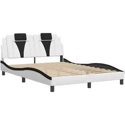 vidaXL Bettgestell "Viana" ohne Matratze Weiß und Schwarz 140x200 cm