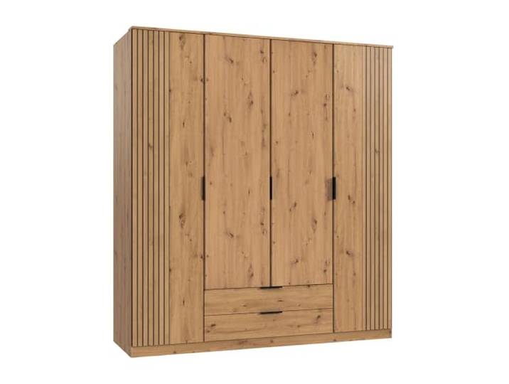 Lomadox Kleiderschrank Drehtürenschrank 180cm, Eiche