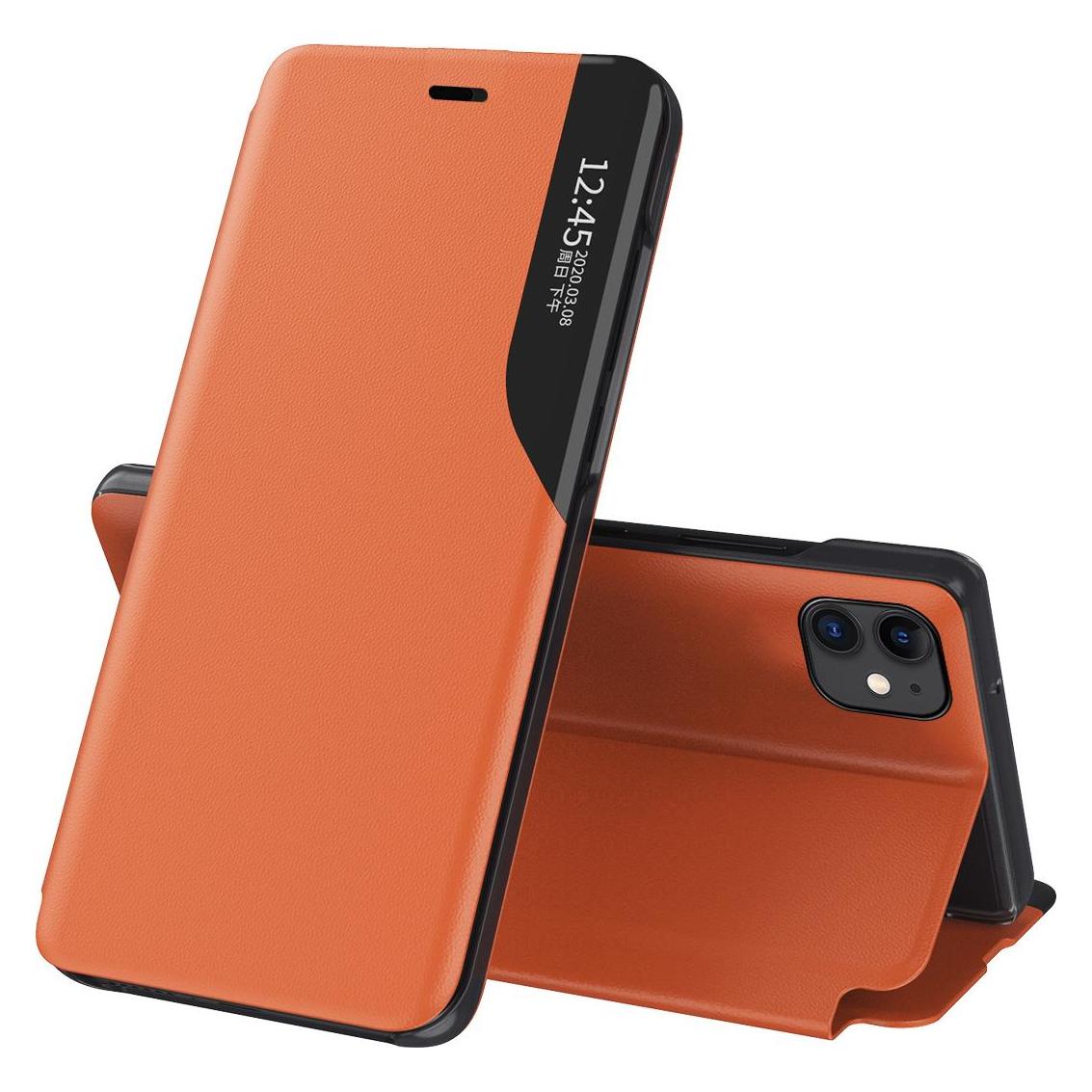 Hurtel Eco Leather View Case booktype case schutzhülle aufklappbare hülle iPhone 13 mini orange (Apple iPhone 13 mini) (1404978613)