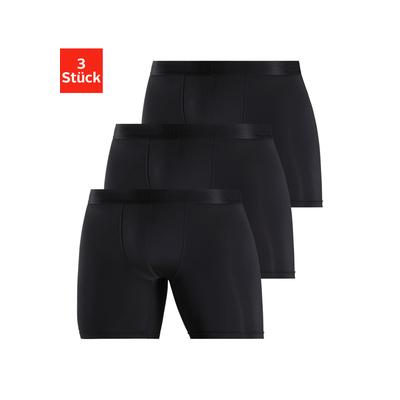 Funktionsboxer H.I.S, Herren, Gr. 3XL, 3 Stk., Microfaser, schwarz, Microfaser, Obermaterial: 92% Polyamid, 8% Elasthan, unifarben, körpernah, Unterhosen, mit langem Bein in pflegeleichter Microfaser-Qualität
