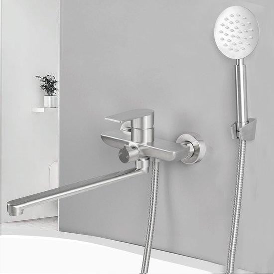 Benza Ibenzoa Badkraan van roestvrij staal SUS304 met handdouche, 30 cm draaibare uitloop en filter