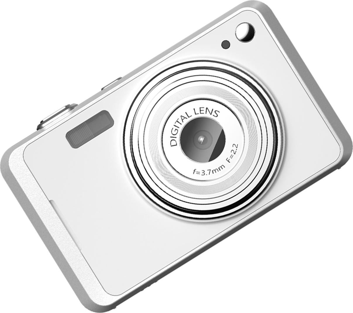 Fockety 64-MP digitale camera met 16x zoom, 4K vlogging camera en 2,88-inch scherm met autofocus, wit