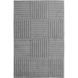 Hochflorteppich Cord-Streifen-Patchwork Silber 80x150 cm Waschbar