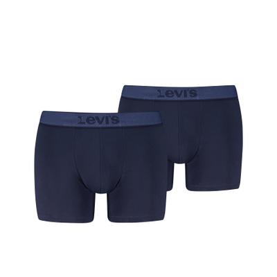 Boxershorts LEVI'S "LEVIS MEN TWILL WB BOXER BRIEF 2P", Herren, Gr. XL, Single Jersey, navy, Single Jersey, Obermaterial: 95% Baumwolle, 5% Elasthan, körpernah, Unterhosen, ohne Eingriff, Stretchbund