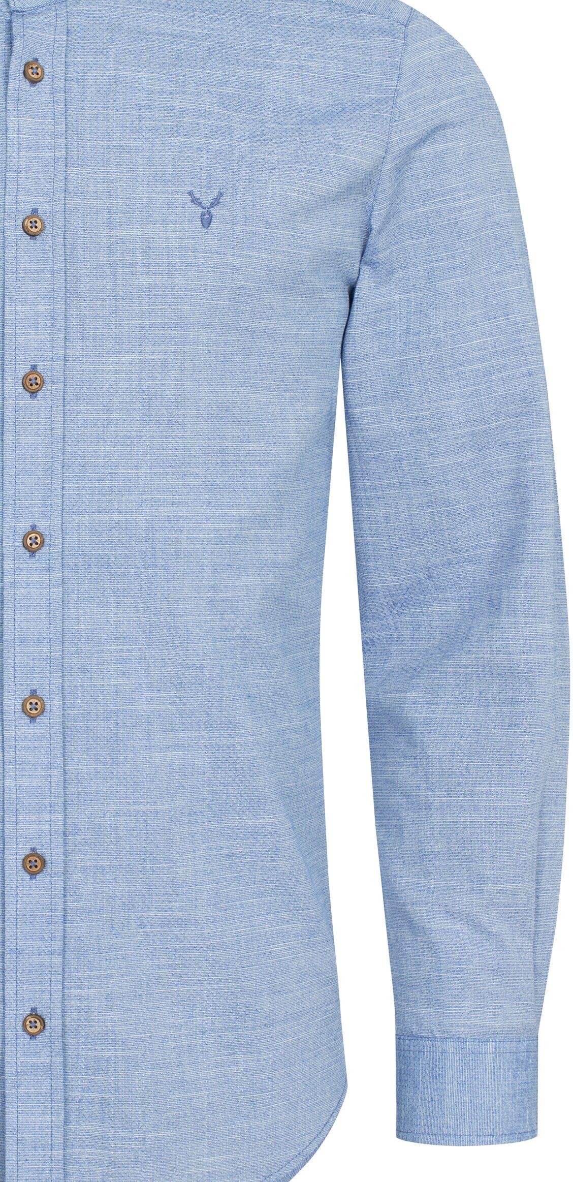 Trachtenhemd NÜBLER "Trachtenhemd Severin", Herren, Gr. M, EURO, blau, Obermaterial: 100% Polyester PES., Hemden Trachtenhemd