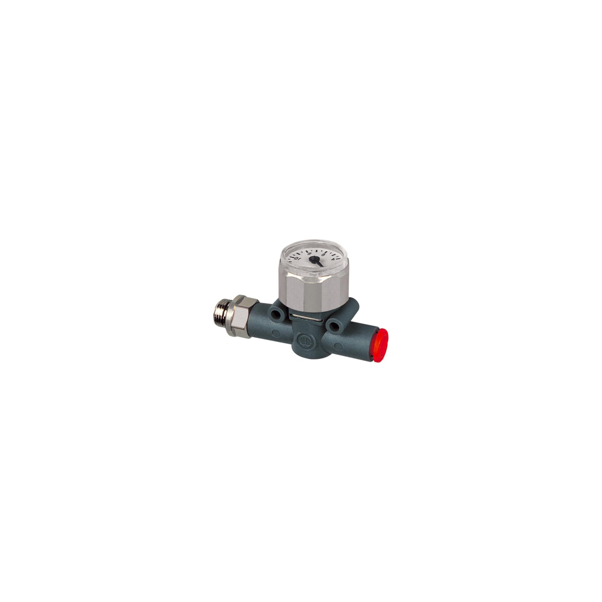 Riegler Manometer, Gewinde (Eing.) - Schlauch (Ausg.), G 1/8, Schl.-Ã˜ 4 (461.018-4)