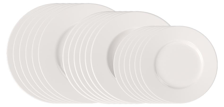 vivo - Villeroy & Boch Group Basic White Alltagsservice 30-teilig für 6 Personen - Teller, Bowls & Becher