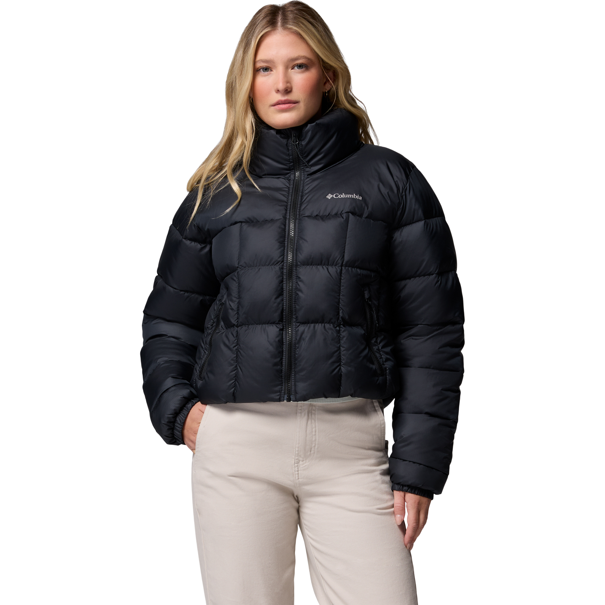 Columbia Puffect III Cropped Damen Isolationsjacke schwarz Größe L Trekking Wasserabweisend