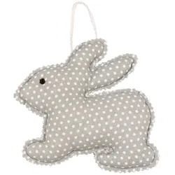 Krasilnikoff Oster Ornament, Bunnies, Osterhase Anhänger, 15x16 cm, grey