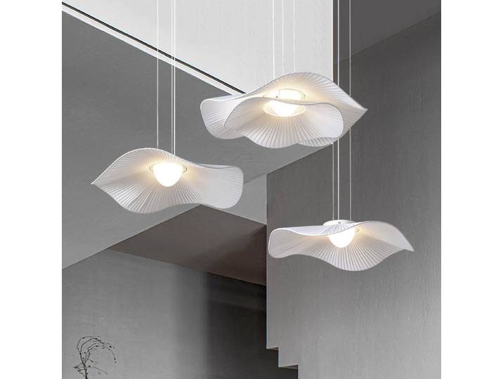 Couches fleur suspension lampe nordique crème Style tissu Led lumière française pour salon chambre Bar maison salle à manger luminaire