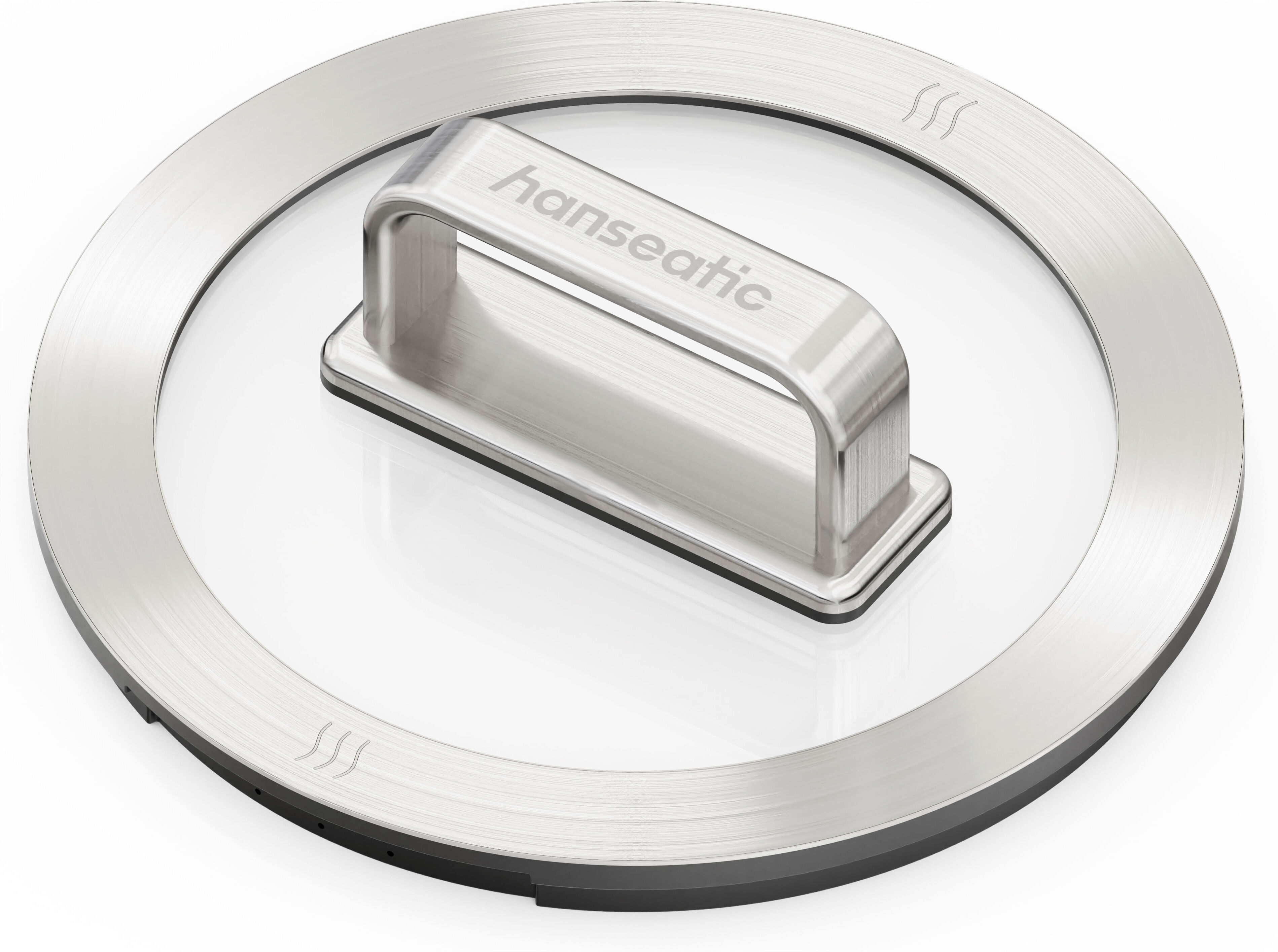Kasserolle HANSEATIC "PREMIUM", silberfarben, Ø:16cm, Töpfe, Kasserolle, handfreundliche Griffe, Literskala, Glasdeckel, Induktion