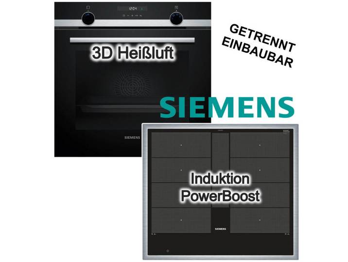 SIEMENS Backofen-Set Backofen 3DHeißluft Hydrolyse +vario Induktionsfeld Booster Bratsensor