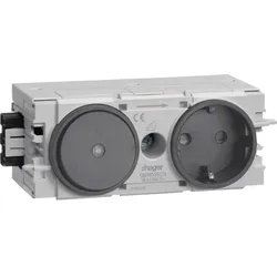 Hager GS11009011 Steckdose+Schalter mit Wago Steck-/Klemmtechnik C-Profil in graphitschwarz