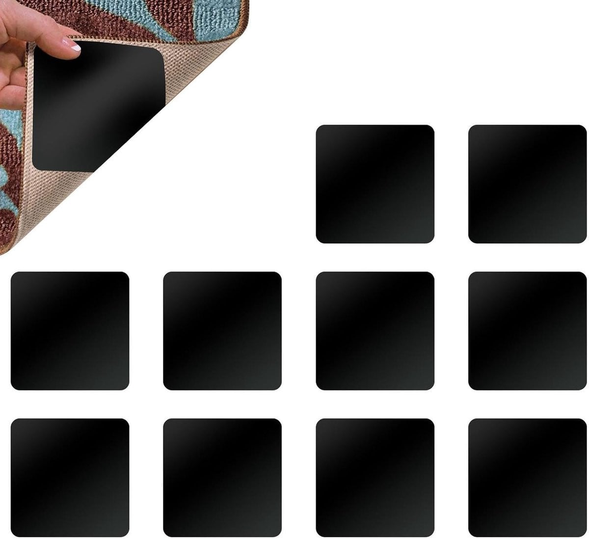 Tapijt Hoeken Grippers - 10 stuks - Antislip Pads - Grijs