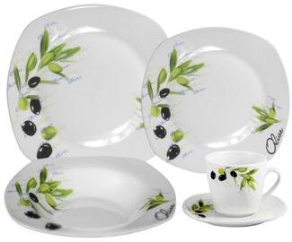 Lorren Home Trend Porcelain Olive Dinnerware 20-piece Set