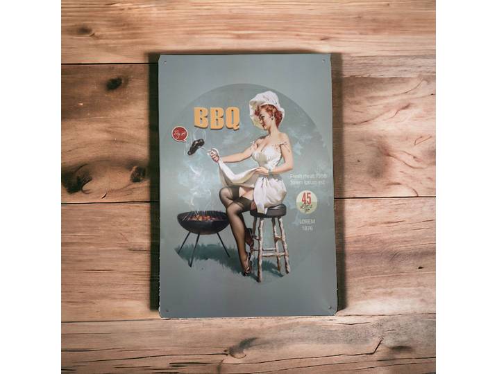 Plaque publicitaire BBQ