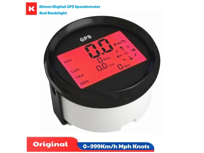 Compteur de vitesse GPS numérique Sog 0-999 Km/H, nœuds Mph, indicateurs de vitesse universels, odomètres, compteurs de déclenchement avec antenne GPS pour automobile, 85mm