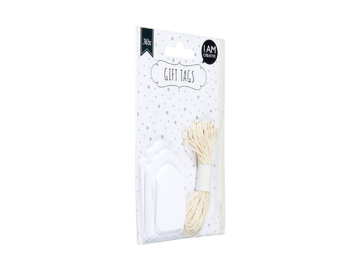 I AM Creative Geschenkanhänger Weiss 5-7 cm 30 Stück