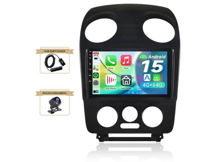 A-Sure Android 15 Apple Carplay Für VW New BEETLE 2001-2010 Autoradio (Digitalradio (DAB), FM, 8-Core, 4-Core)