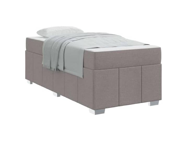 KKgypkn Boxspringbett mit Matratze 120x190, Bettrahmen mit Matratze Taupe 120 x 190 cm Stoff, Lattenrost Bett 120x190