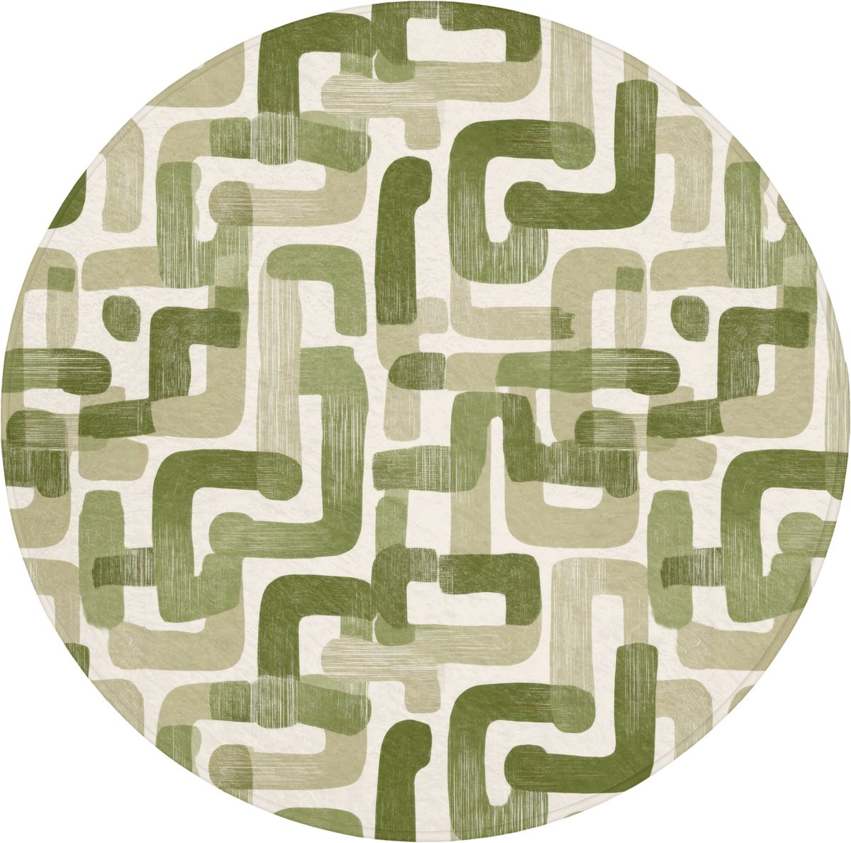 OnlyWow WC mat rond 70x70 cm - Groen - Antislip - Modern Grafisch