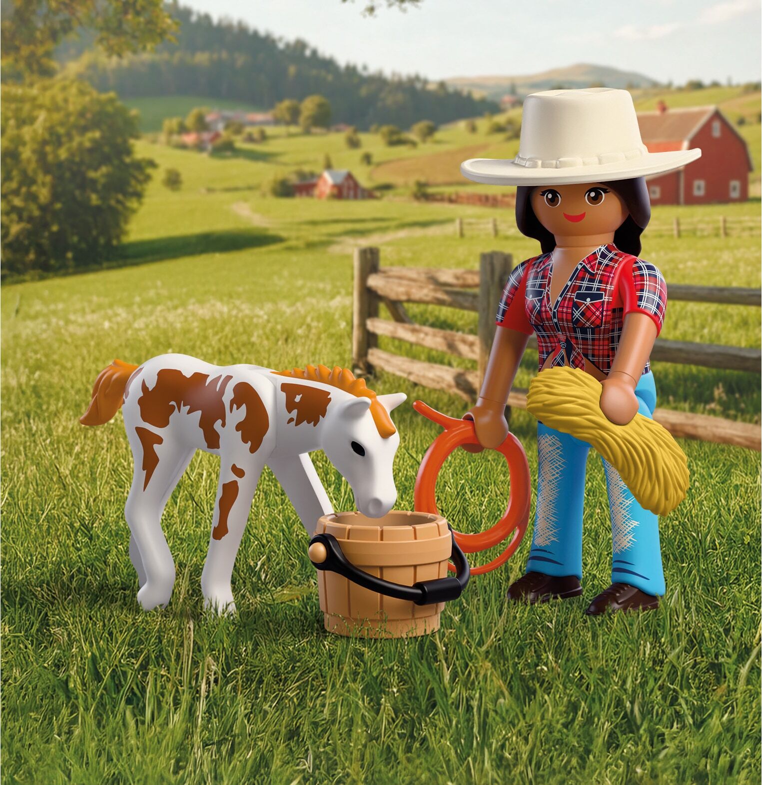 Konstruktions-Spielset PLAYMOBIL "DuoPack Reiterin mit Fohlen (72026), I Love Horses", bunt, Spielbausteine, Kinder, Kunststoff, Konstruktions-Spielset