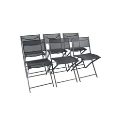 Gartenstuhl 6er-Set   ¦ schwarz ¦ Maße (cm): B: 45 H: 79