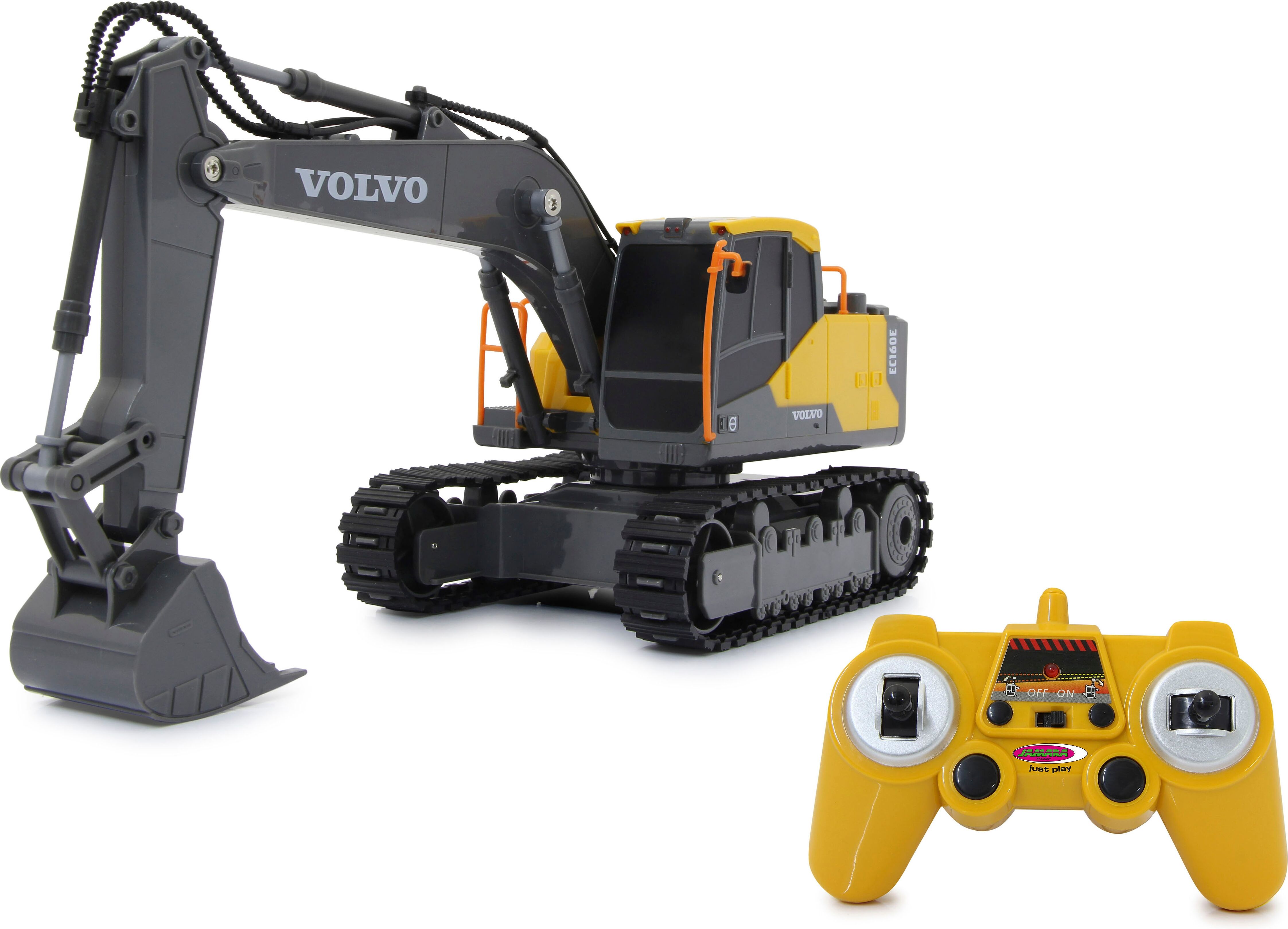 RC-Bagger JAMARA "Volvo EC160E, 1:26, 2,4GHz", gelb, Fernlenkfahrzeuge, KinderB:12cm H:18cm T:39cm, RC-Bagger, B:12cm H:18cm T:39cm