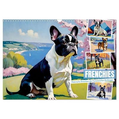 Frenchies (Wandkalender 2027 DIN A3 quer), CALVENDO Monatskalender