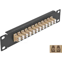 DELOCK 66767 - LWL Patchpanel, 10", 12-Port, LC Duplex, 1HE, schwarz
