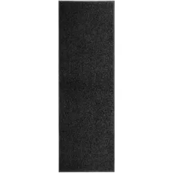 vidaXL Fußmatte Waschbar Schwarz 60x180 cm