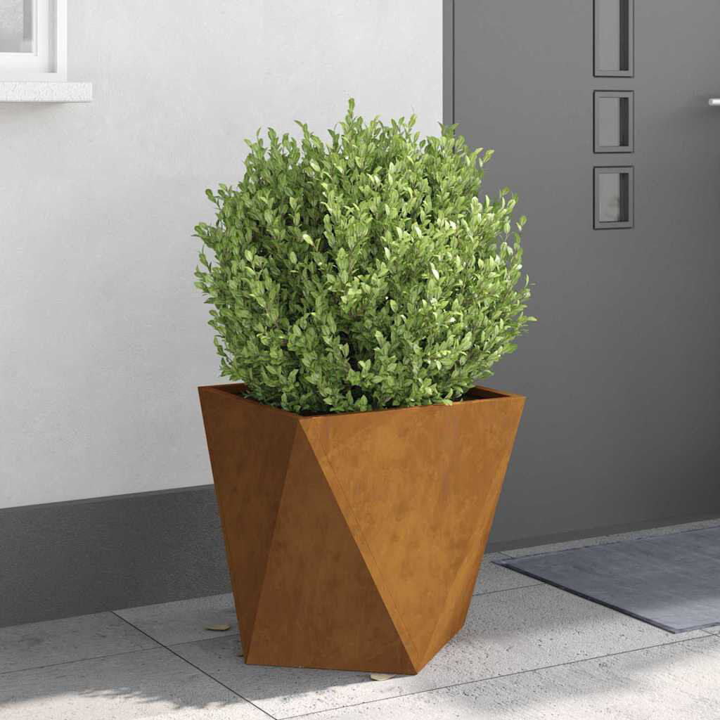 17 Stories Planter Box Rusty 50cm H x 50cm W x 50cm D
