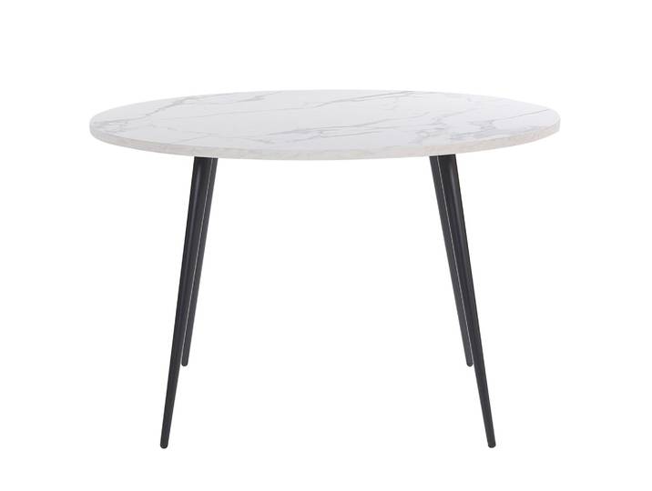 ESSTISCH 120/120/76 cm Weiß schwarz Rund Odeon