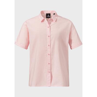 Outdoorbluse SCHÖFFEL "Urban Blouse Style Kalmen WMS", Damen, Gr. 40, rosa (3205, rosa), Oberstoff: 73% Baumwolle 27% Hanf, bequem, V-Ausschnitt, Blusen