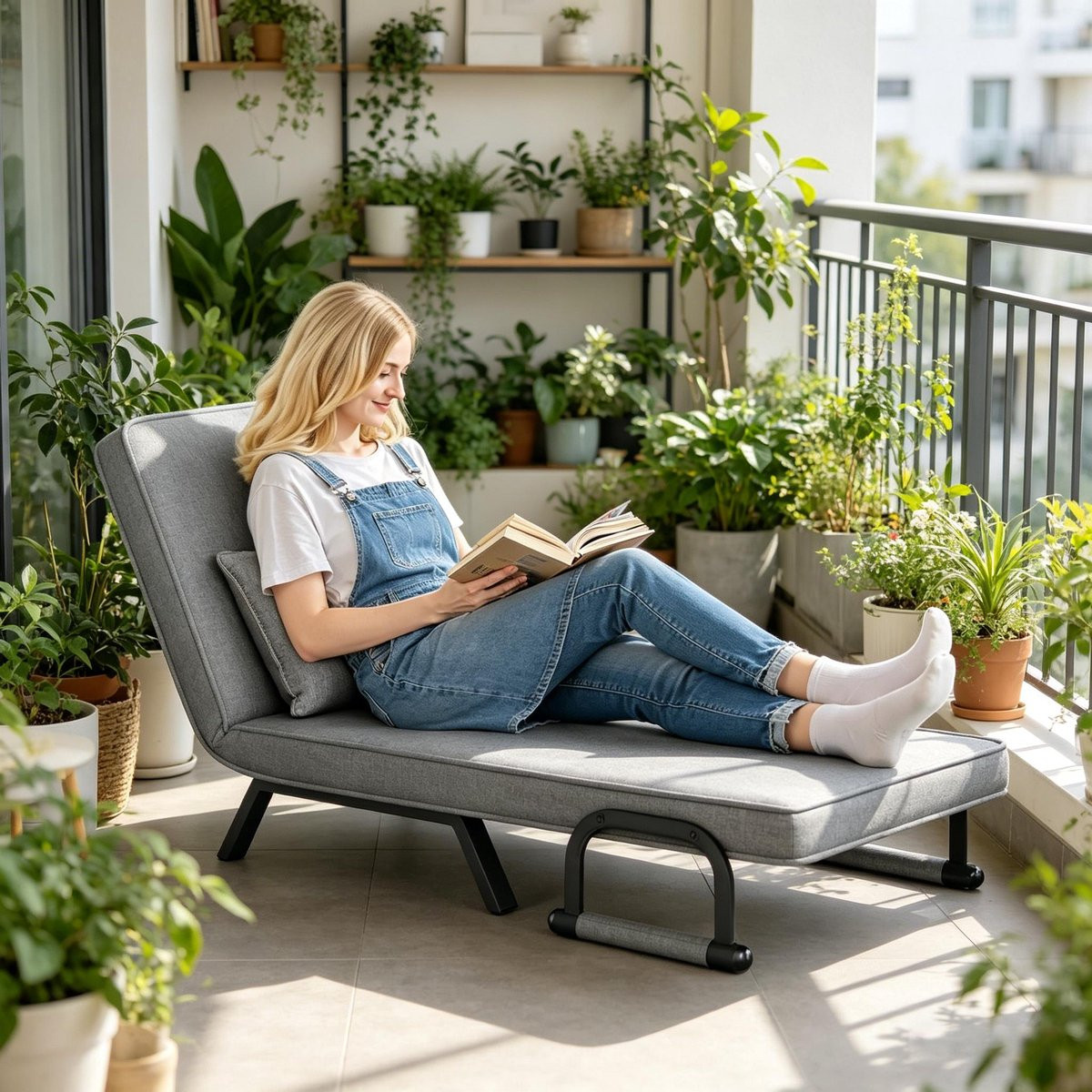 MODENUIT Cabriolet Fauteuil Donkergrijs met Verstelbare Rugleuning