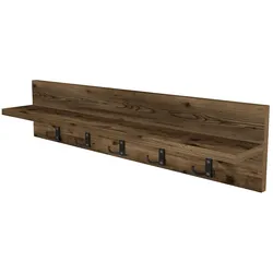 Helloshop26 - Garderobenständer mit 10 Haken 80 x 13 x 18 cm Eichenoptik patiniert